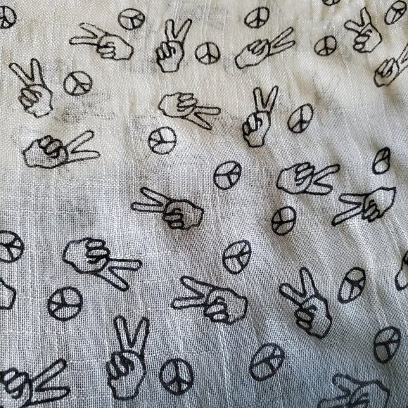 Beautiful Ombre Blue Peace Love 100% Viscose Fringed Scarf - Picture 7 of 13